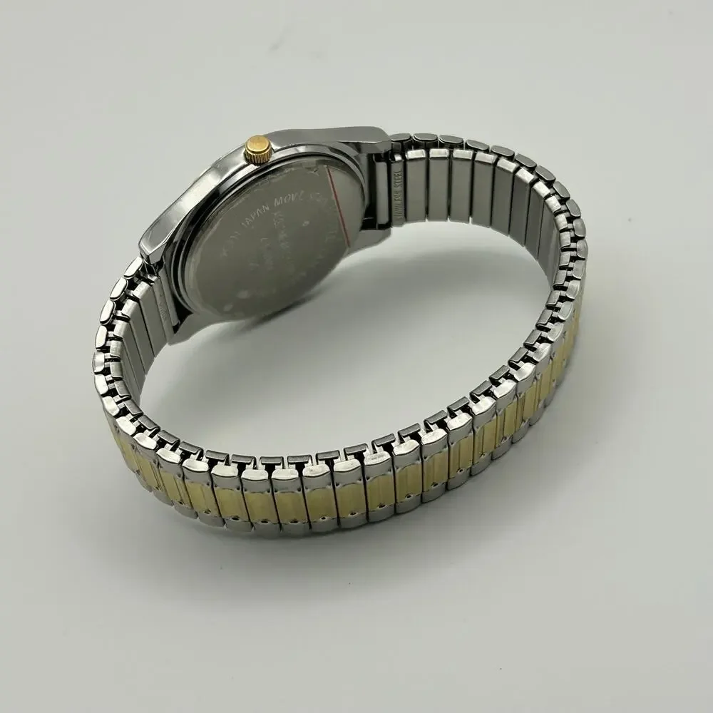 Accutime Watch Corp Two-tone St. Steel Classic Men’s Watch Working New Battery